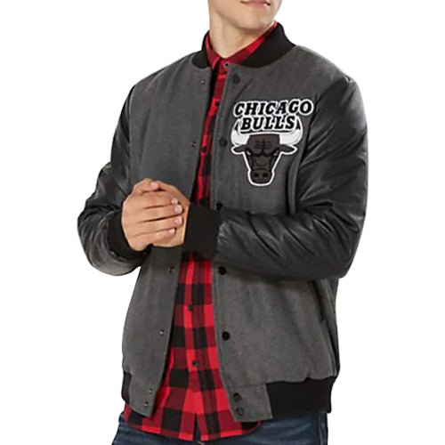 Black and Grey Varsity Chicago Bulls Jacket - HJacket