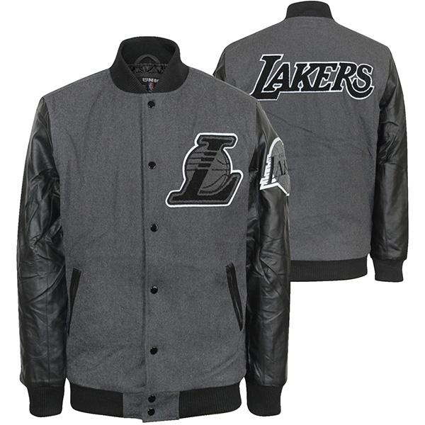 Los Angeles Dodgers Poly Twill Varsity Jacket - Gray/Royal X-Large