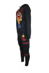 Civilized Clothing lips Hoodie Jogger Set Black