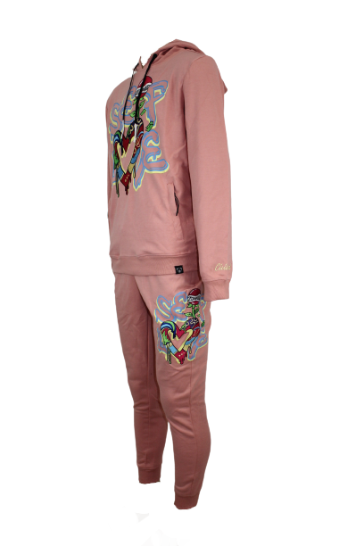 Civilized Clothing Self Love Hoodie Jogger Set Pink