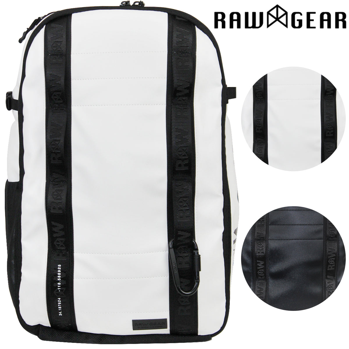 RAW GEAR Clip-on TACTICAL GEAR BAG Black and White
