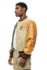 Smoke Rise Men's Twill Varsity Jacket Timber