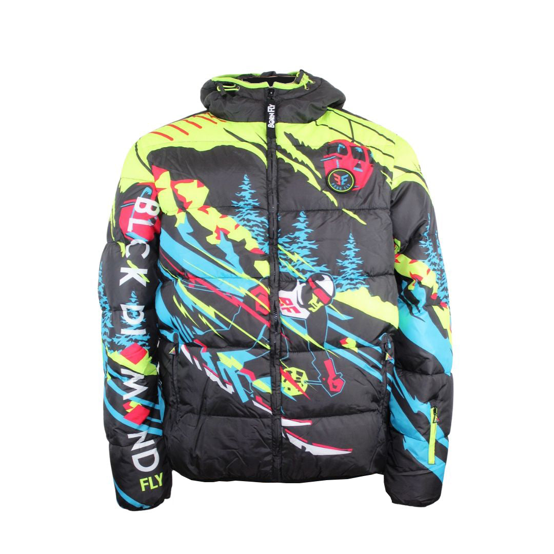 Born Fly Men's Multi-Color Puffer Jacket For Snowboarding