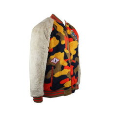 Born Fly Men's Fleece Camo Print Mountain Bomber Jacket