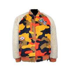 Born Fly Men's Fleece Camo Print Mountain Bomber Jacket