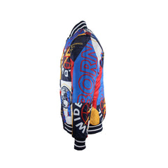 Men's Born-Fly Logo Print Bomber Jacket Reversible With Fly Worldwide All Over Print