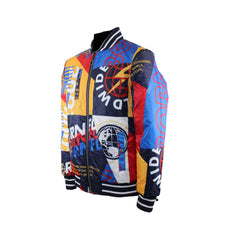 Men's Born-Fly Logo Print Bomber Jacket Reversible With Fly Worldwide All Over Print