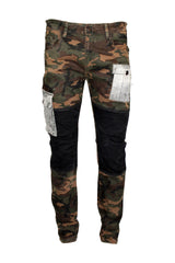 Mens TAKER Patchwork Cargo Pocket Twill Pants