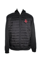 Men's NBA Houston Rockets Quilted Panel Jacket with Hoodie Black