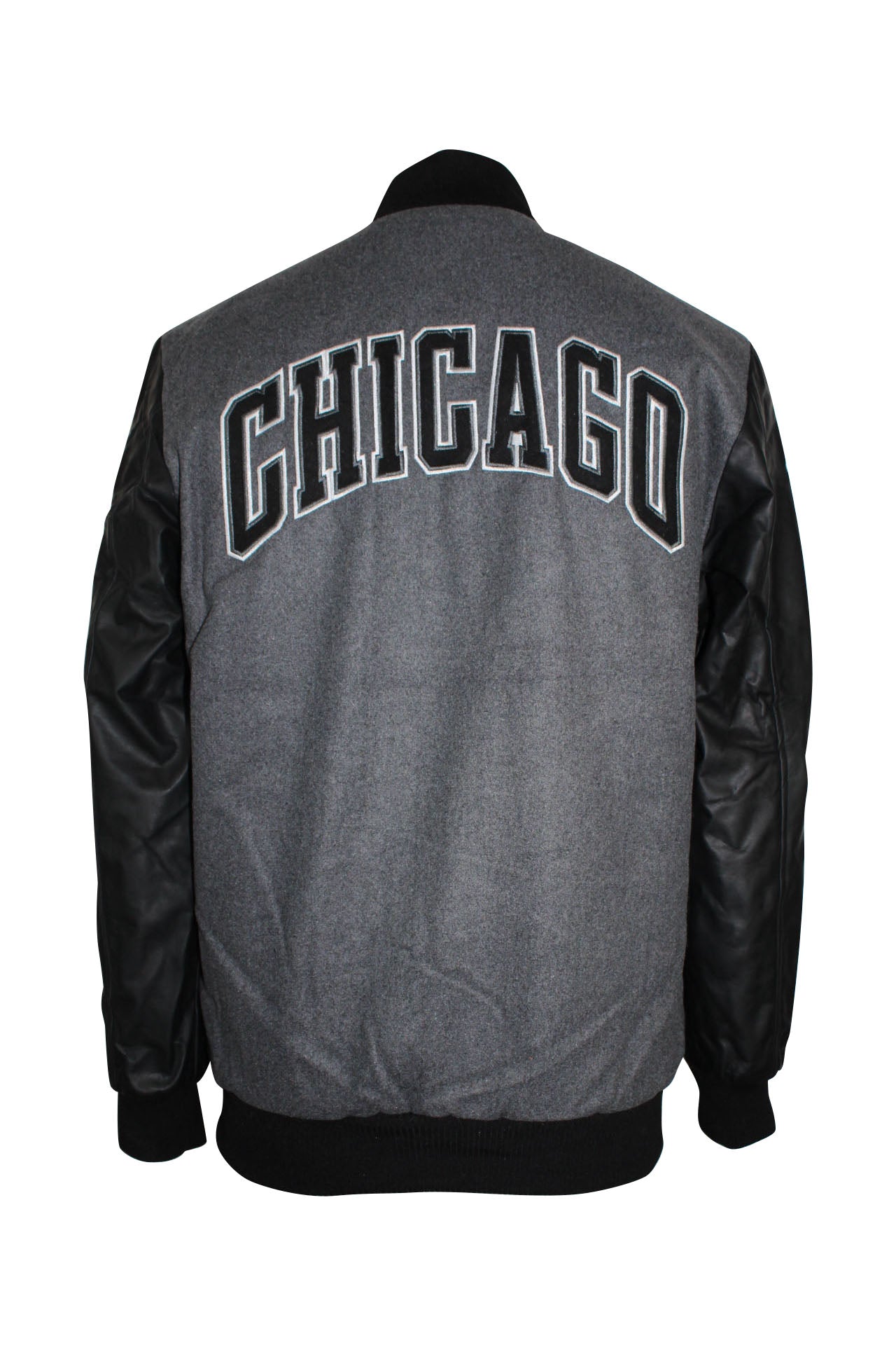 Chicago Bulls Full Leather Jacket - Black/Black Small