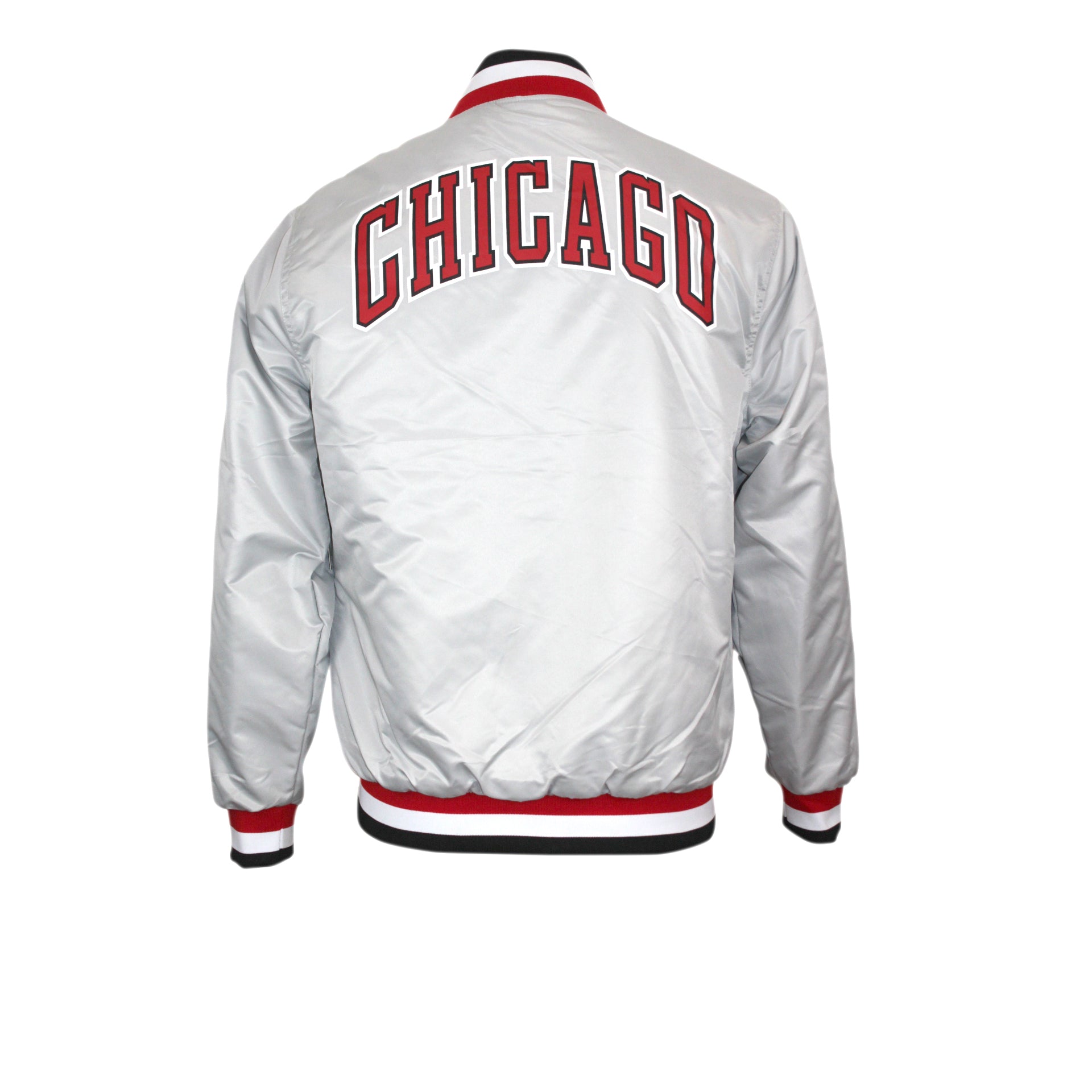 CHICAGO BULLS STARTER Snap Down Jacket WHITE MED