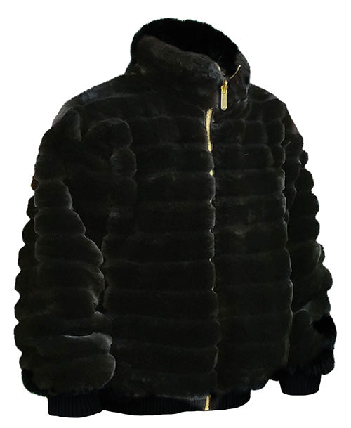 Ablanche Urban Fur Fitter Men's Faux Fur Reversible Jacket 9FJ01 Convex Black