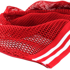 Original Deluxe Mens Fishnet Long Sleeve Transparent Mesh Top Red