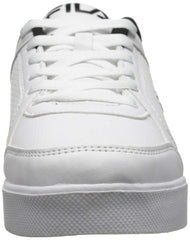Fila Mens Low Top Leather Sneakers 1SC60102-102 White Black Metallic Silver Size- 9.5