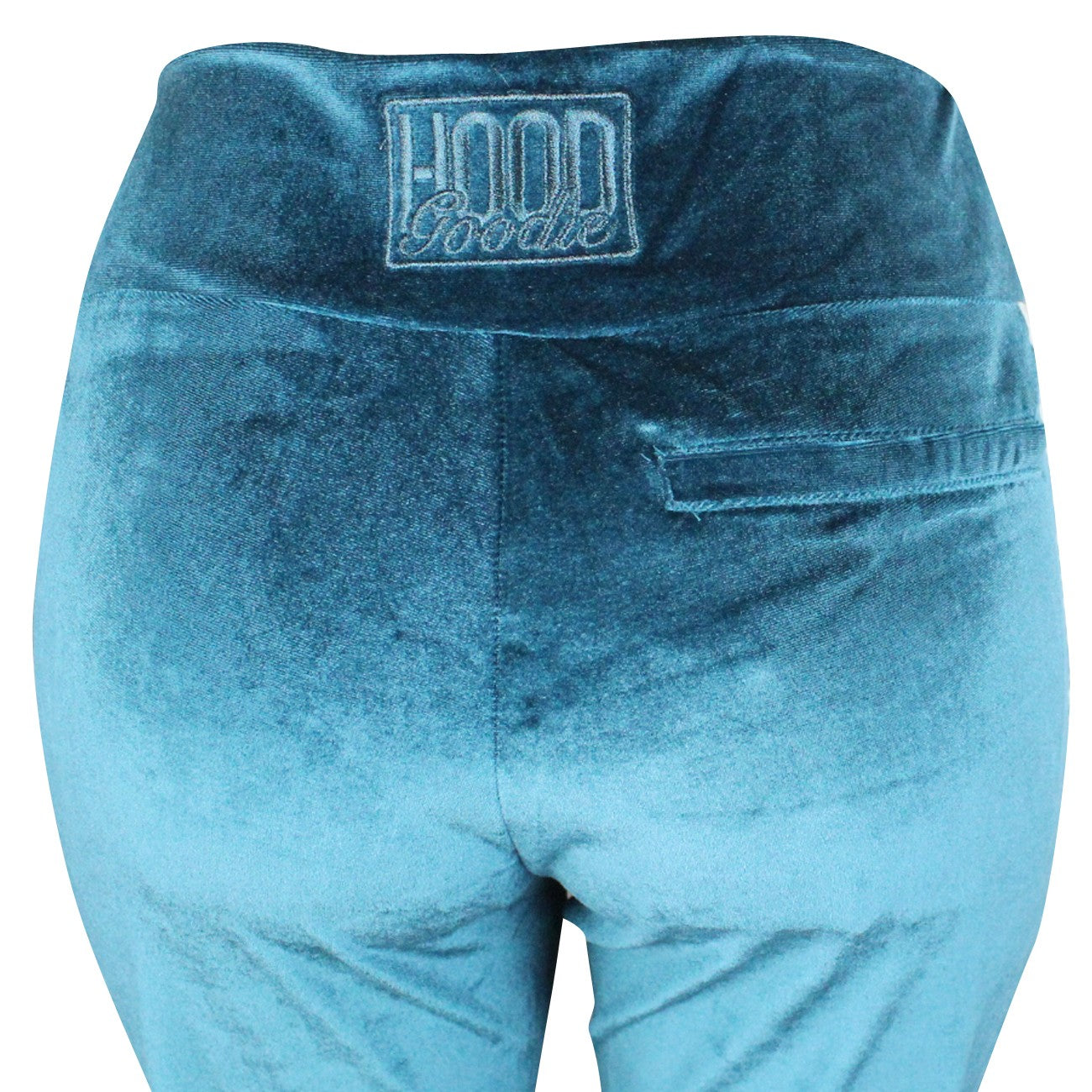 Hood Goodie Womens Panne Velvet Set Hooded Long Sleeve Top with Pants Jade