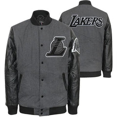Men's NBA Los Angeles Lakers Varsity Jacket Dark Gray /Black
