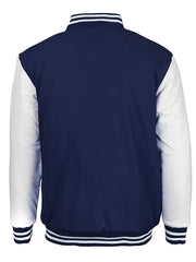 Maximos Mens Varsity Baseball Letterman Vintage Button Down Jacket Navy White
