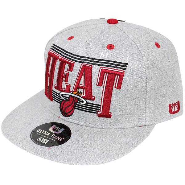 NBA Miami Heat Ultra Game Snapback Hat/Cap Heather Gray