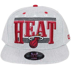 NBA Miami Heat Ultra Game Snapback Hat/Cap Heather Gray