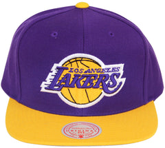Mitchell & Ness Los Angeles Lakers Snapback Hat Purple and Gold