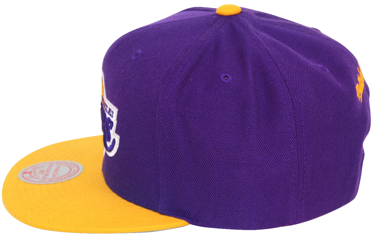 Mitchell & Ness Los Angeles Lakers Snapback Hat Purple and Gold