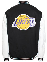 JH Design NBA Men's Reversible Fleece Jacket Los Angeles Lakers Black White
