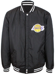 JH Design NBA Men's Reversible Fleece Jacket Los Angeles Lakers Black White