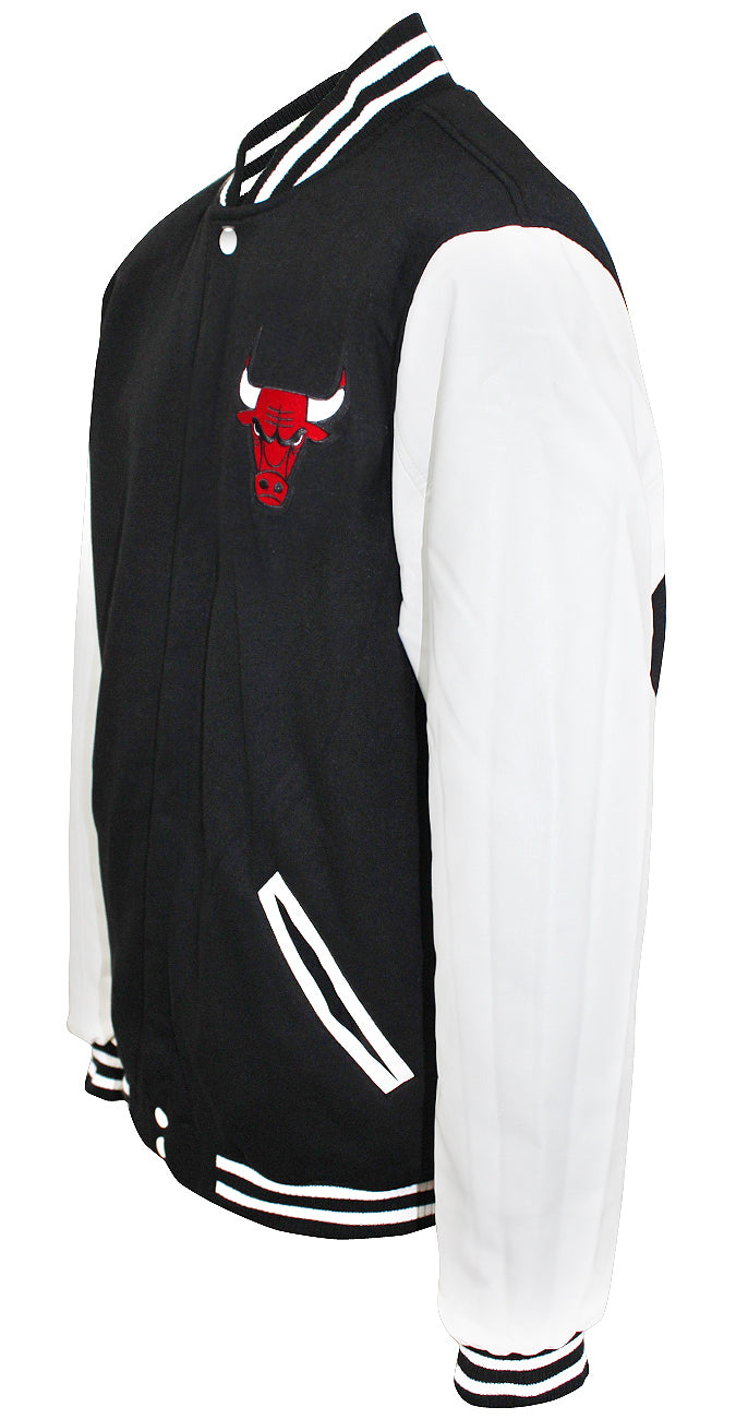 JH Design NBA Men's Reversible Fleece Jacket Chicago Bulls Black White