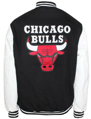 JH Design NBA Men's Reversible Fleece Jacket Chicago Bulls Black White