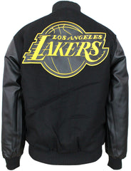 JH Design NBA Men's Reversible Fleece Jacket Los Angeles Lakers Black-XS