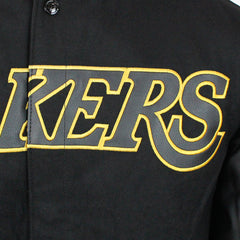 JH Design NBA Men's Reversible Fleece Jacket Los Angeles Lakers Black-XS