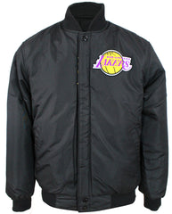 JH Design NBA Men's Reversible Fleece Jacket Los Angeles Lakers Black-XS
