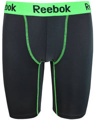 Reebok Mens Performance Training Boxer Briefs Black Green