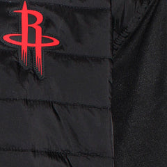 Men's NBA Houston Rockets Quilted Panel Jacket with Hoodie Black