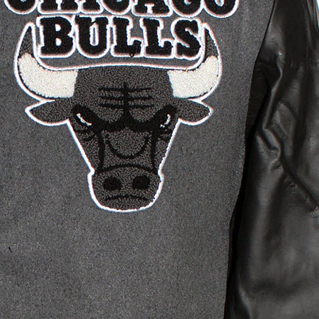 Men's NBA Chicago Bulls Varsity Jacket Dark Gray /Black - Black / S