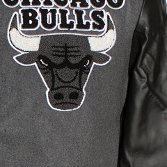 Men's NBA Chicago Bulls Varsity Jacket Dark Gray /Black
