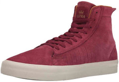 Supra Mens Belmont High Hi Top Suede Fashion Sneaker Shoes Red Port Bone S59504